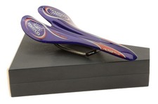 Sella Selle San Marco Aspide corpo in fibra di carbonio rotaie in titanio blu nuova con scatola NOS NUOVA