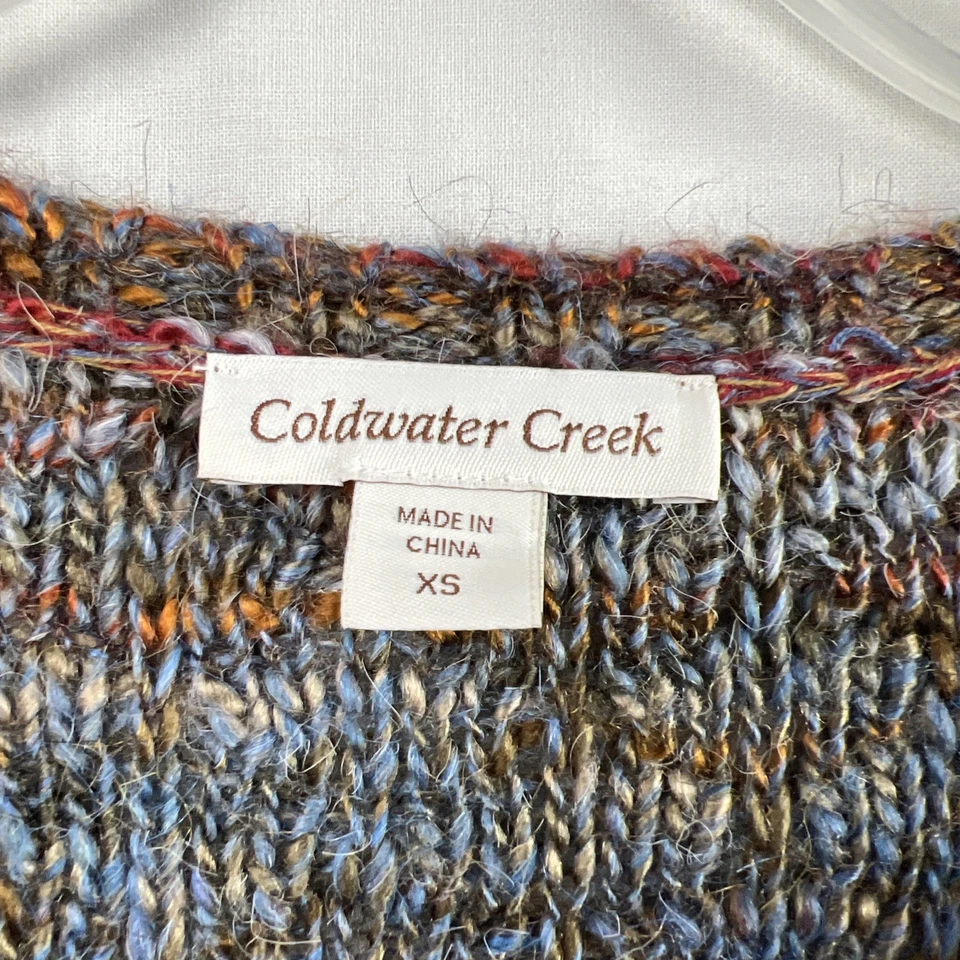 Cárdigan suéter Coldwater Creek para mujer XS con botones grueso tejido multicolor Foto 4 de 4
