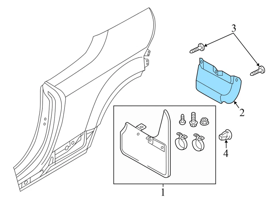 2016-2023 奥迪 TT 四轮车 - 右后轮锅炉 / MUD FLAP 8S0853834A — 第 4/4 张图片