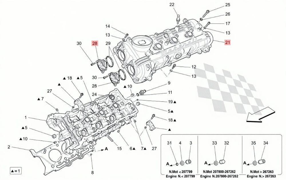 13-19 MASERATI GHIBLI QUATTROPORTE LEFT DRIVER SIDE CYLINDER HEAD COVER VALVE OE