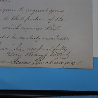 President James Buchanan signed Hand Written Letter HISTORIC AUTO LOA Rare Auto