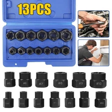 Impact Bolt Extractor Set Nut Remover Set Stripped Extraction Socket Tool 13PCS