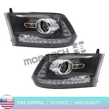 Pair Projector Headlights Wled Drl Black For 2013-2018 Dodge Ram 1500 2500 3500 Pair Projector Headlights Wled Drl Black For 2013-2018 Dodge Ram 1500 2500 3500