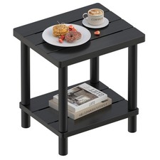 Outdoor Side Table, 2-Tier Small Outdoor Table for Patio, Adirondack Side Tab...