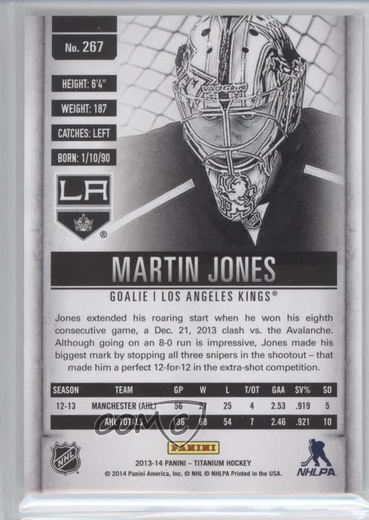 2013 Rookie Anthology Titanium Update Draft Position Number /100 Martin Jones RC - Image 2 of 2