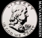 1961 Silver Franklin Half Dollar - Choice Gem Proof  Lustrous  #J8185