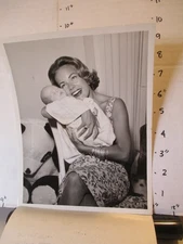 NBC TV photo 1960s HERE'S HOLLYWOOD Terry Moore baby Stuart Cramer plush panda