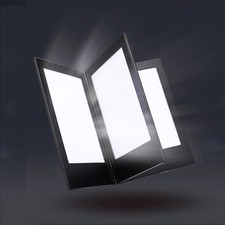 WeChef LED Backlit Menu Holder Cover Folding Panel 4 View Fits 8"x11" Paper Club