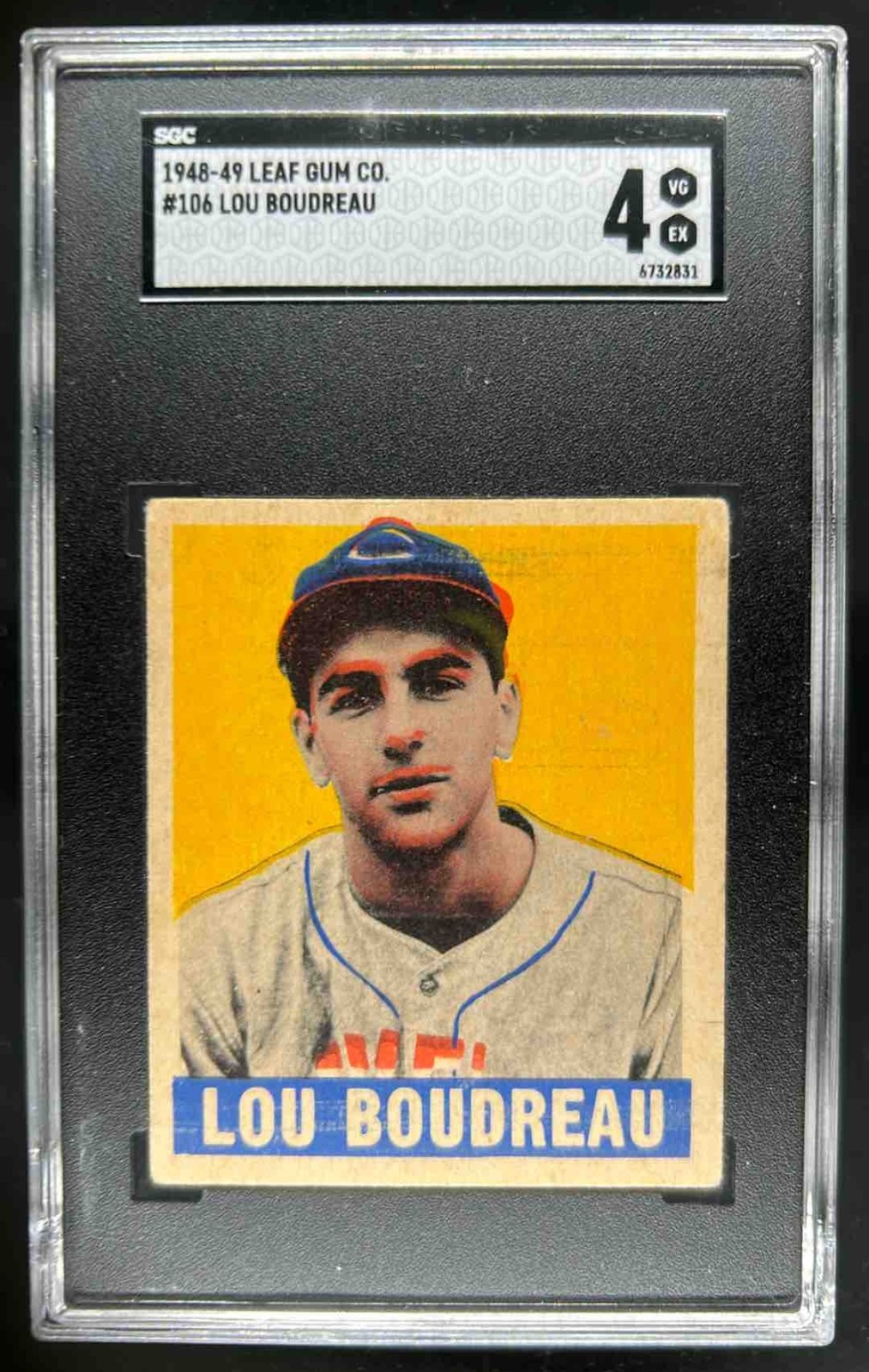 1948 Leaf Lou Boudreau Rookie RC #106 SGC 4