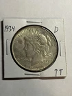 1934-D Peace Silver Dollar Nice AU Tougher Date