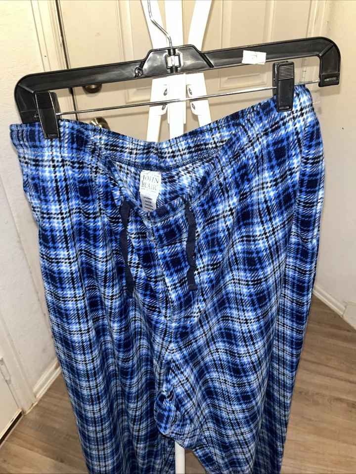 Pantalones de pijama John Blair a cuadros polar ropa de dormir talla 2XL W mosca con bolsillos Foto 3 de 3