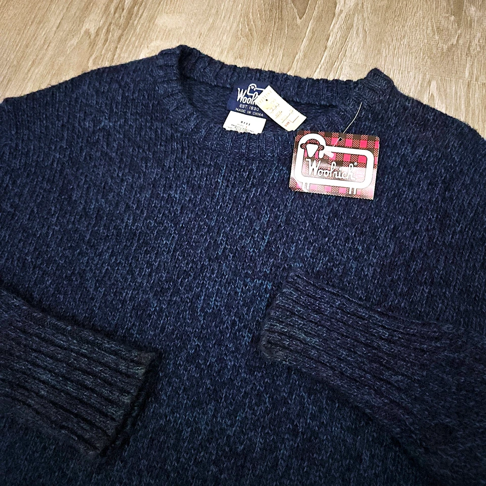 Vintage 80s 90s NOS Woolrich Wool Sweater Atomic Fleck Marled Ragg Knit NWT Sz L - Image 2 of 4