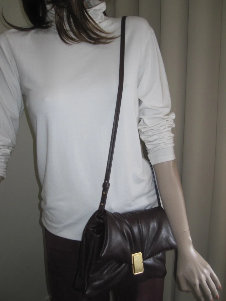 Massimo Dutti Tasche Umhängetasche Echtleder gepolstert Bordeaux Rot Neuwertig! - Bild 4 von 4