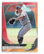 2020 Panini Prizm #27 Tony Gonsolin Red-Orange Prizm Rookie Dodgers RC