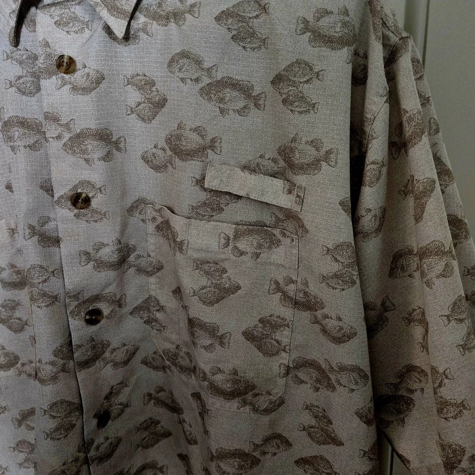 Weatherproof Fishing Ripstop Vented XXL Fish Pattern Hiking Camping Shirt  - Image 4 of 4