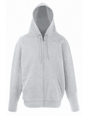 Fruit of the Loom Unique Hooded Sweat Jacket Kapuzenjacke graumeliert S-XXL