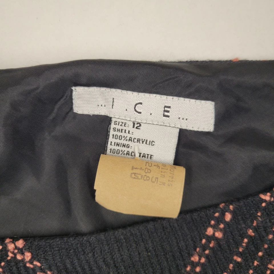 I.C.E. 女式西装外套和裙子 12 码黑色/粉色褶边内衬火焰 — 第 4/4 张图片