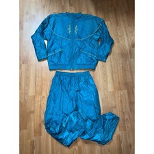 Vintage Womens Track Suit Nylon Tracksuit Set Windbreaker Bottoms 90s VTG Large