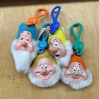 SET OF 4 SNOW WHITE SEVEN DWARFS 2001 MCDONALDS HAPPY MEAL KEY CHAIN CLIPS — photo 1