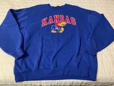 Men's Vintage Kansas KU Jayhawks Champion Brand Sweatshirt XL Activewear Cotton 
