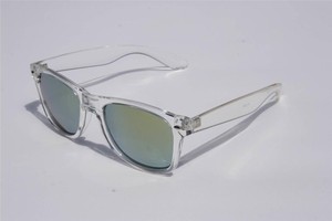 Retro 80s Vintage Sunglasses Green Frame with Clear Lens
