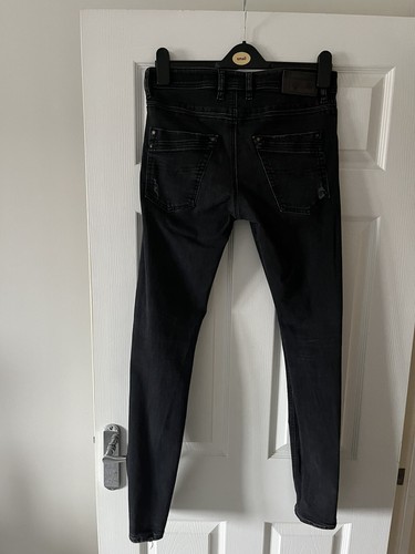 Diesel Krayver Denim Jeans Mens W29 L32 Black Slim Carrot Fit Stretch - Picture 3 of 5