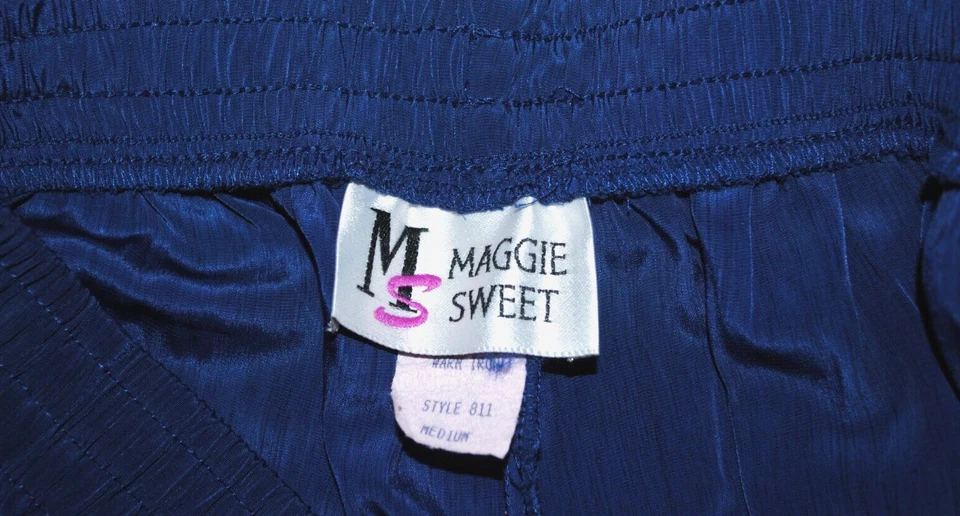 Pantalones para mujer Maggie Sweet sedosos azul real oscuro pantalones con bolsillos medianos Foto 3 de 4