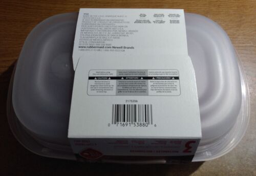3 Food Storage Containers 4 Cups, Rubbermaid TakeAlongs Rectangles Red Lid - Picture 3 of 4