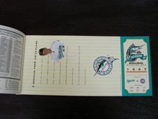 1997 Florida Marlins Opening Day Original Ticket vs Chicago Cubs still in book