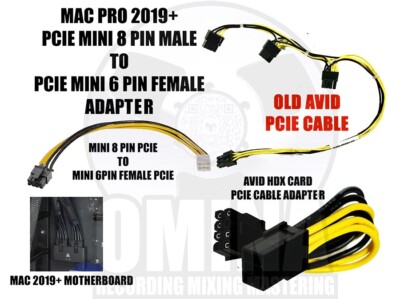 AVID HDX PCIE POWER CABLE ADAPTER CONVERTS OLD MAC PRO CABLE TO MAC PRO 2019+ 