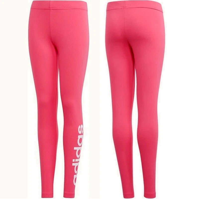 Adidas Ess Lineage Leggings Girls Leisure Sports Pants Children Pink  116-164