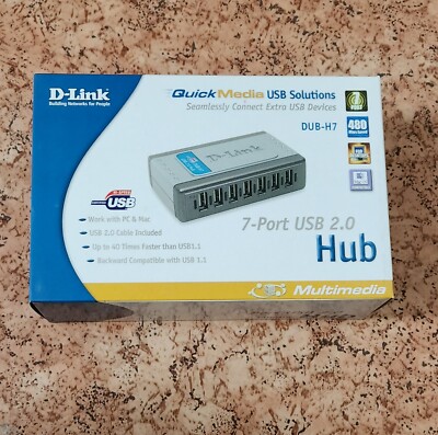 D-Link DUB-H7 High Speed USB2.0 7 Port Powered Hub - DUB-H7 - NEU