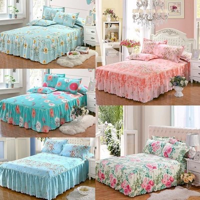patterned queen bed skirt
