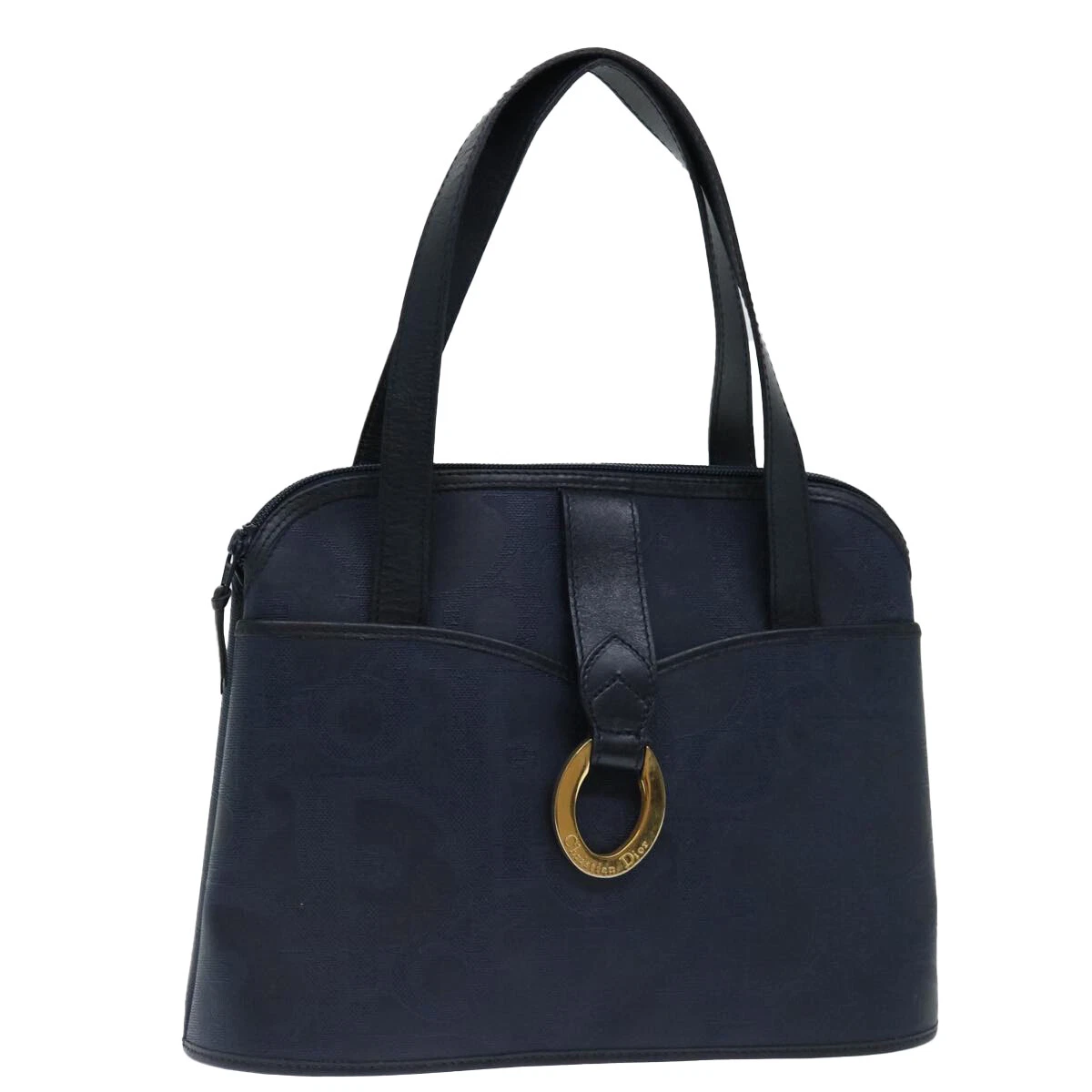 Sac à main Christian Dior trotteur toile bleu marine authentique ar11715
