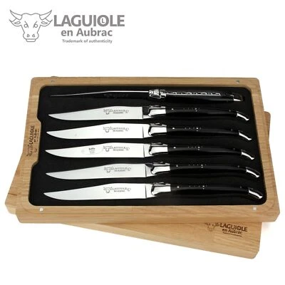 Laguiole en Aubrac - Set 6 Steakmesser aus Frankreich - Büffelhorn - Tafelmesser - Bild 1 von 4