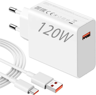 120W 6A USB Typ C Ladekabel Schnell Ladegerät Für Xiaomi Samsung Handy Weiß 1M