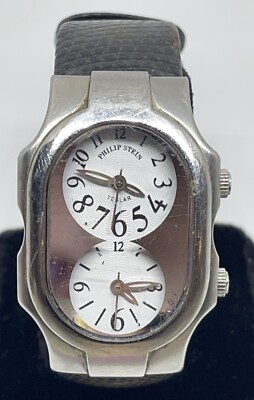 PHILIP STEIN TESLAR DUAL TIME WRISTWATCH 3 ATM Waterproof Runs | eBay