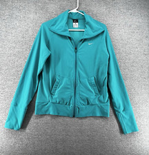 Nike Dri Fit Full Zip Jacket Women Medium Running Activewear Sea Foam