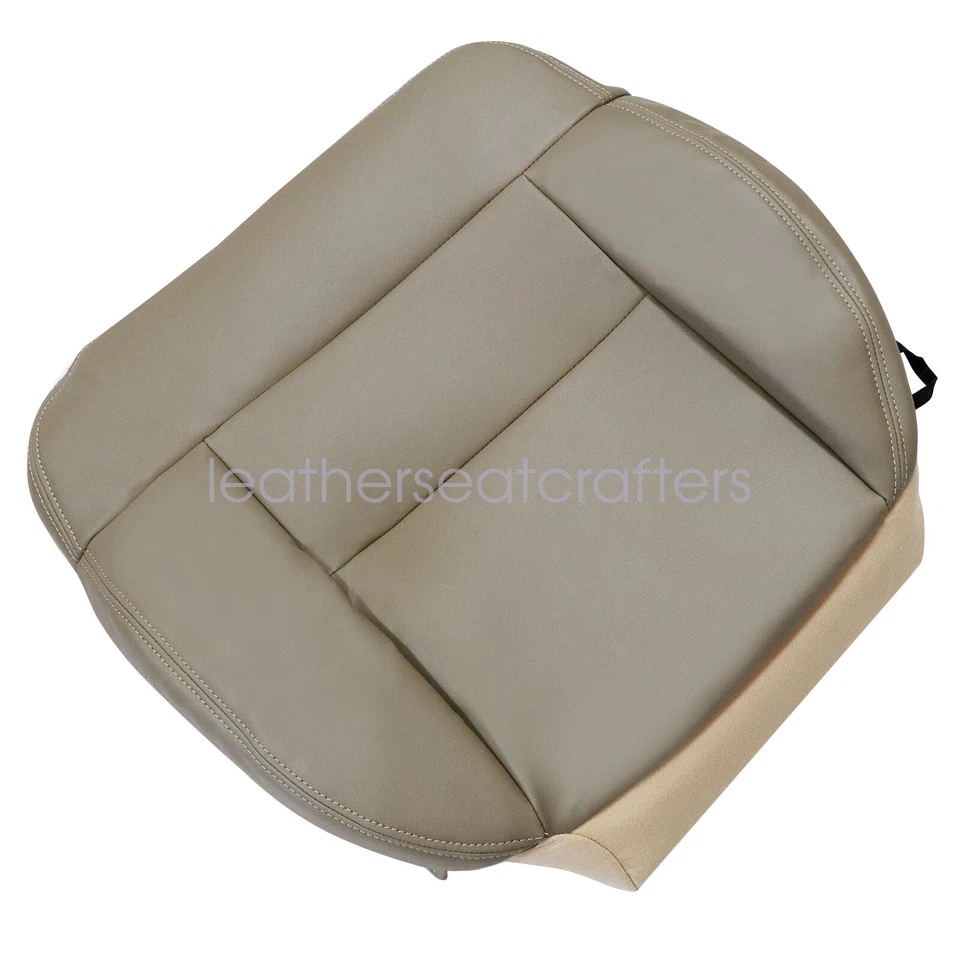 Cubierta de asiento de cuero para Ford F150 2005-2008 parte inferior del lado del conductor y parte trasera inclinada bronceada Foto 3 de 4