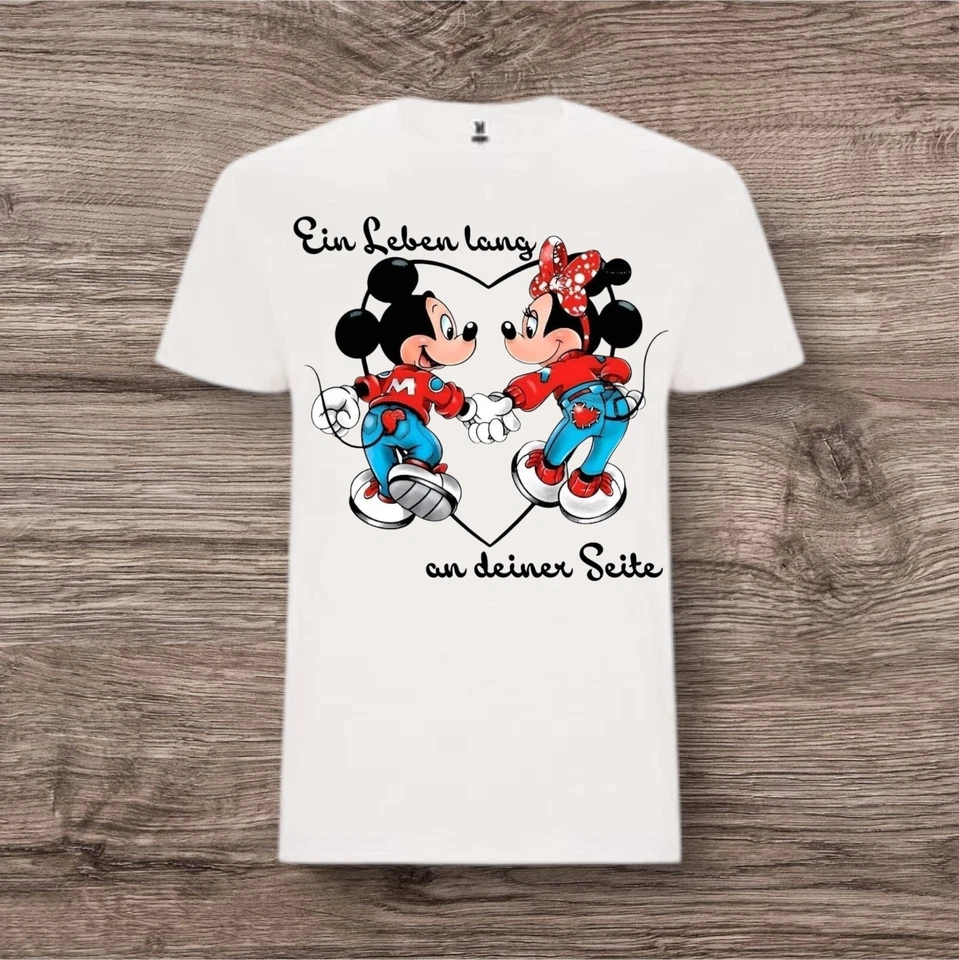 Hoodie/T-Shirt/Damen/Herren/Unisex/Mickey und Minnie Mouse/Ein Leben lang/Liebe - Bild 2 von 4