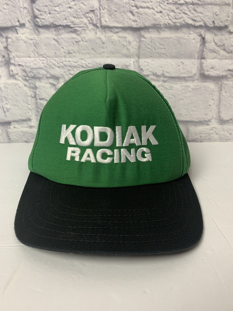 Vintage Kodiak Racing Tobacco Snapback Green & Black Hat Cap Made in USA