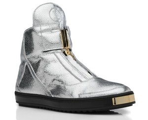 high top silver sneakers