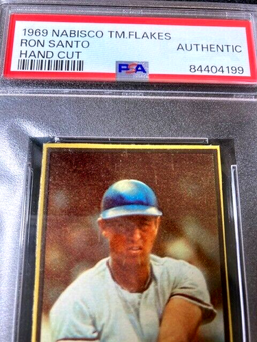 1969 Nabisco TM Team Flakes Ron Santo PSA Authentic Chicago Cubs Rare Low pop - Picture 5 of 9