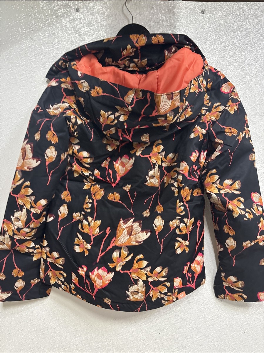 Roxy Women's Black Torah Bright Jetty Hood Insulated Snow Coat