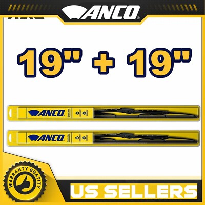 For ANCO Wiper Blades Size: 19 & 19 Direct - Front Left and Right Set, New