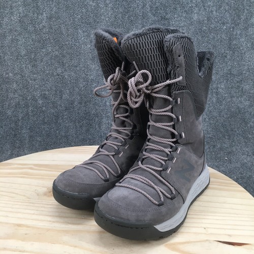 Stivali New Balance donna 8 B metà polpaccio invernali BW1100GG grigio impermeabile pelliccia sintetica - Foto 3 di 13