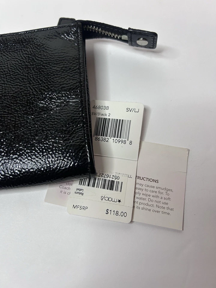 Carteira/pulseira Coach couro envernizado preto 46803 em excelente estado usado - Imagem 4 de 4