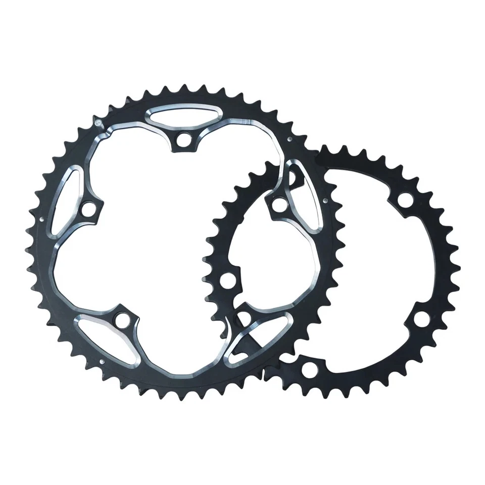 Juego de bielas de bicicleta de carretera 50T-39T plato 130BCD bicicleta plegable doble rueda dentada Foto 4 de 4