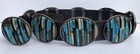 Vintage Clyde Aguilar Silver, Turquoise, Onyx, Tiger Eye Leather Belt — photo 6
