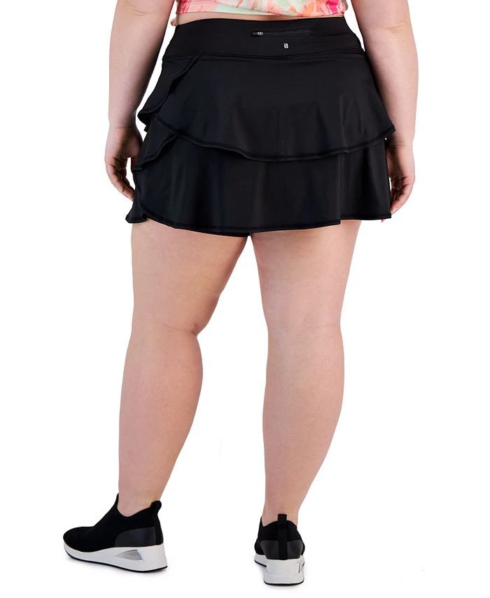 Pantalón corto con volantes en capas talla grande ID Ideology para mujer nuevo con etiquetas 1X 2X 3X 4X $50 5C170 Foto 3 de 4